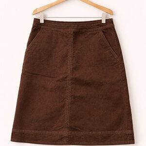 Boden Vintage Corduroy  Brown Skirt US 8 UK 12